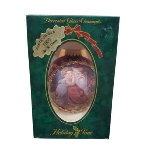 2000 Christmas By Krebs "Santa On Silk" 1903 Glass Ornament NIB